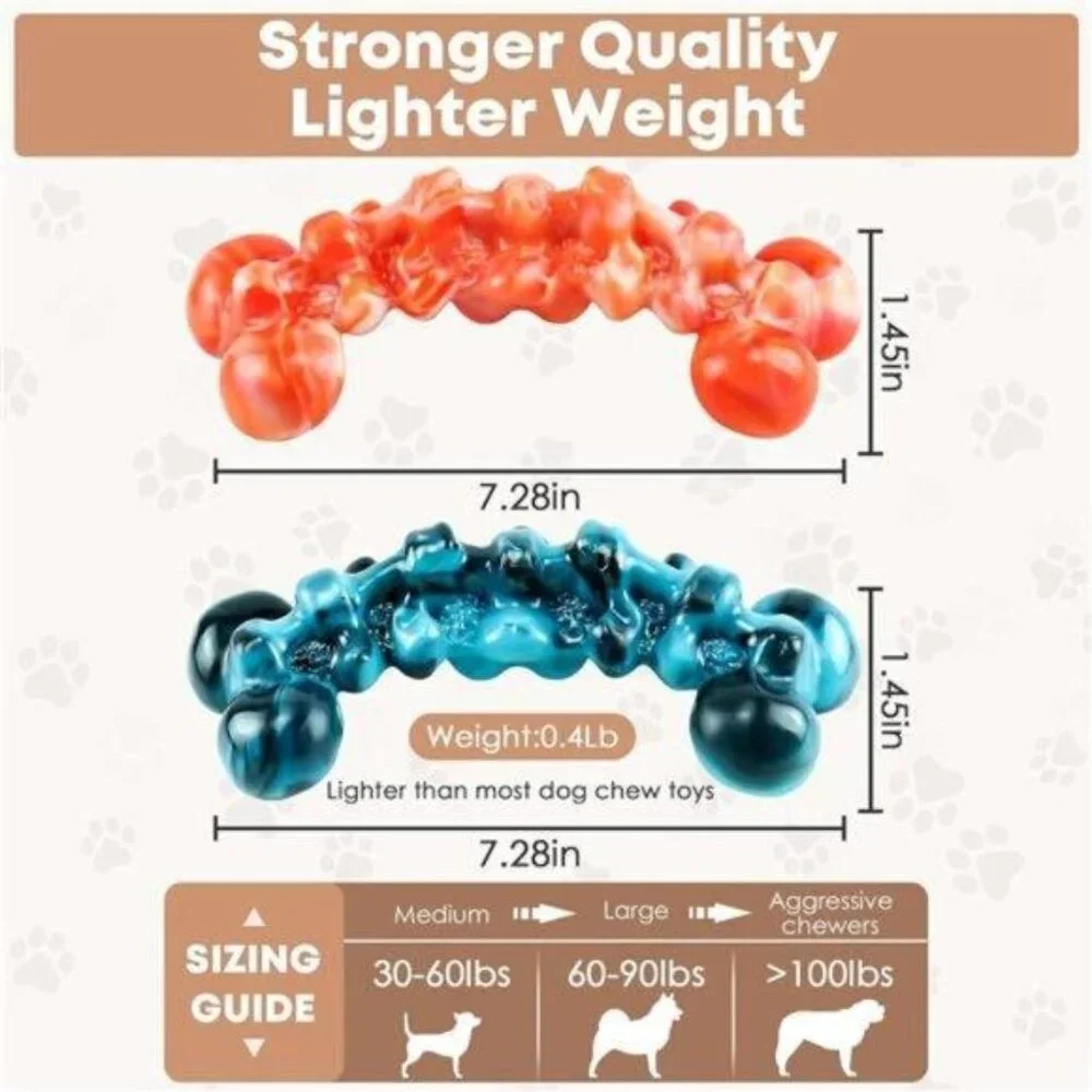 Large Dog Chew Toys: 2 Pack Dog Toys for Aggressive Chewers NEW